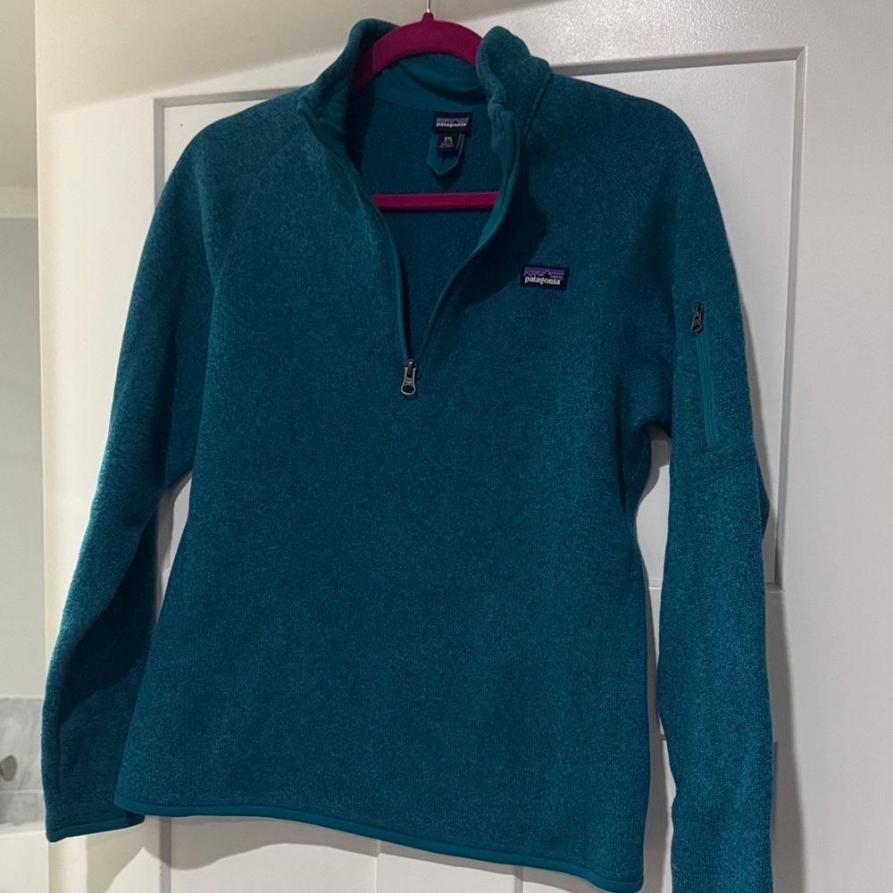 NEW Patagonia Blue Quarter-Zip Fleece Pullover XXL 16-18